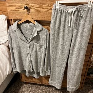 Gray Button Up Pajamas, worn once